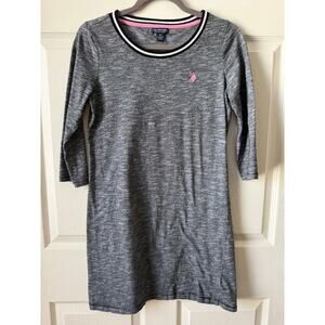 U.S. Polo Assn. Y2K Gray Pink Pony Mini Dress Womens Size Medium Preppy